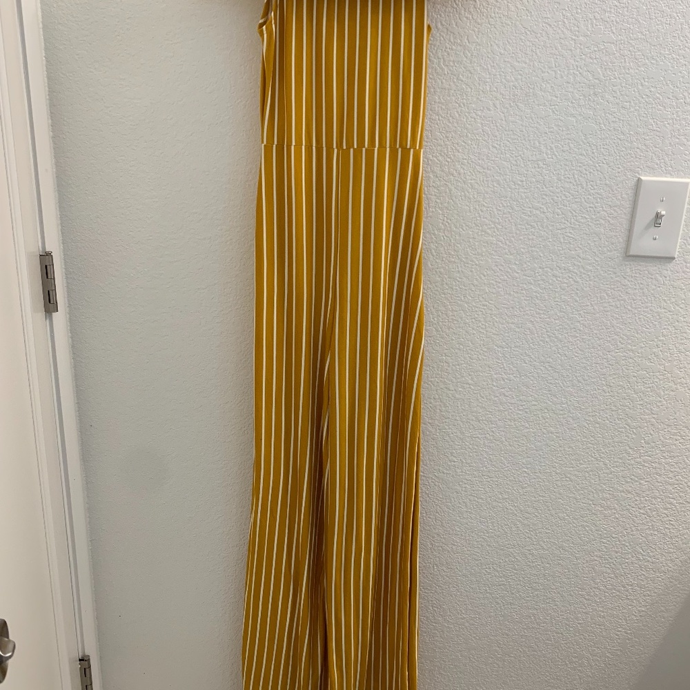 Yellow striped jumpsuit